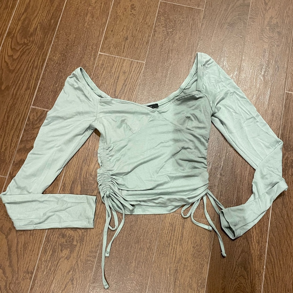 New Forever 21 Light Green Ruched Top
